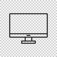 Computer monitor icon. Vector illustration on isolated background. Business concept tv monitor pictogram.