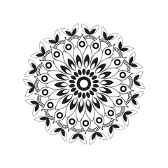 Beautiful doodle mandala black on transparent background vector