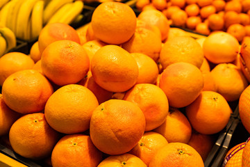 Tangerine fruits in the store