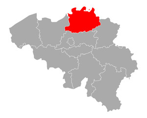 Karte von Antwerpen in Belgien