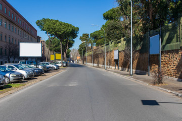 Obraz premium Rome, Italy - following the coronavirus outbreak, the italian Government has decided for a massive curfew, and cities like Rome look like ghost towns, with empty streets, shops closed, and no people 