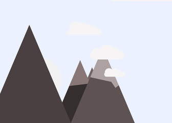 Fototapeta na wymiar Mountains Panorame Abstract Random Placed Generative Art background illustration