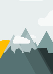 Mountains Panorame Abstract Random Placed Generative Art background illustration