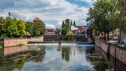 Max bridge over the Pegnitz river, Nuremberg