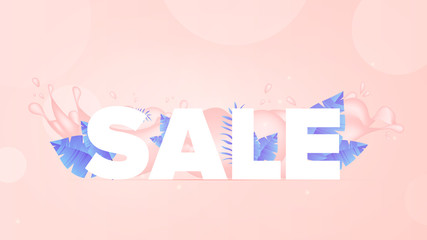 Pink stylish banner sale. Poster to illustrate discounts, promotions and sales. Vector illustration.