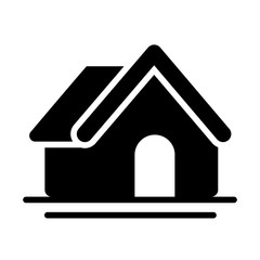 cute building of house , silhouette style icon