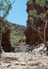 Alice Springs Australia, view of waterhole along the Serpentine Gorge walk