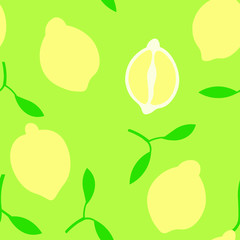 Seamless bright pattern with the image of lemons.