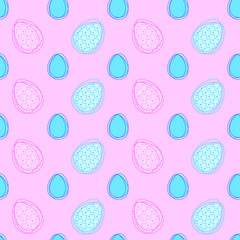 Seamless pattern with easter eggs. Festive background for Easter.