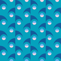 Repeated geometric forms. Abstract vector seamless pattern.