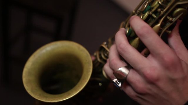 musician playing saxophone