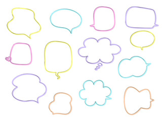 蛍光マーカーとペンで書いたような吹き出しセット