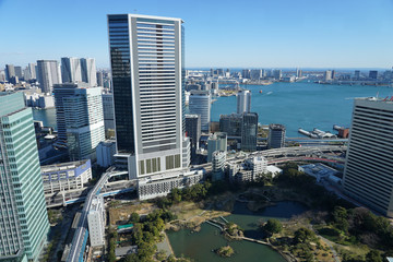 東京　2020年 景色　東京湾　海　展望　展望台　俯瞰　遠景　昼間　快晴　青空