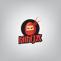 Ninja logo design. Vector illustration, Logo template design.