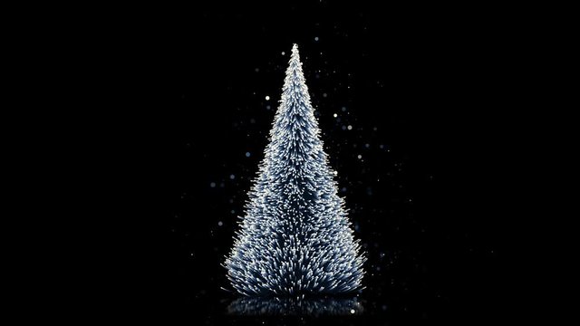 merry christmas card christmas tree with light snowflakes 