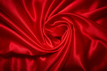Luxury red satin smooth fabric background for celebration, ceremony, event invitation card or advertising poster