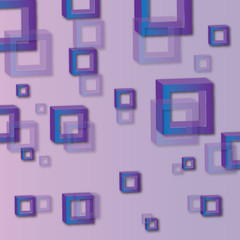 Square shapes composition geometric abstract background. 3D shadow effects and fluid gradients.
