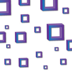 Square shapes composition geometric abstract background. 3D shadow effects and fluid gradients.