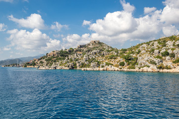 Fototapeta na wymiar The coast of Mediterranean sea