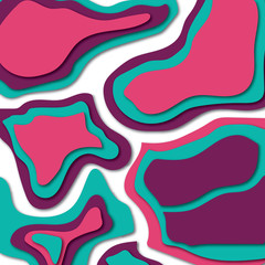 Colorful 3D abstract background with paper cut shapes