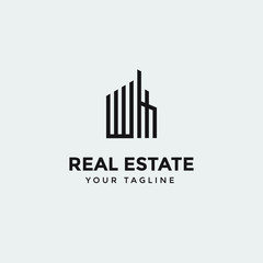 real estate logo design template, Construction Architecture Building symbol vector editable
