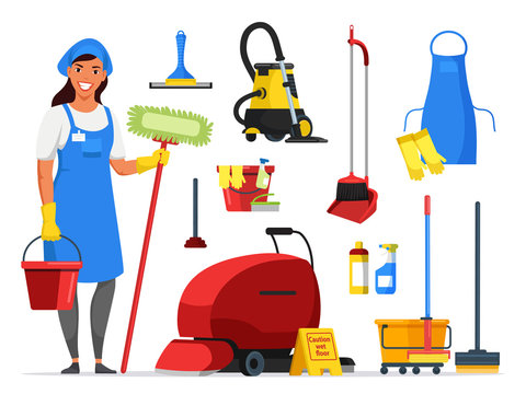 man cleaning house clipart cartoon