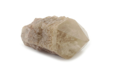 Rhinestone (rock-crystal) isolated on white. SiO2