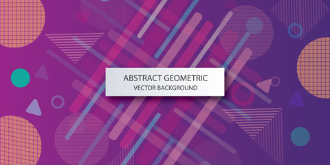 Retro abstract geometric background with purple color