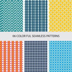 Pack with 6 colored geometric pattern backgrounds