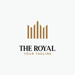 Geometric Vintage Creative Crown abstract Logo design vector template. Vintage Crown Logo Royal King Queen concept symbol Logotype concept icon.