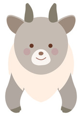 上に乗るカモシカのイラスト