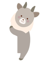 ひょっこり覗くカモシカのイラスト