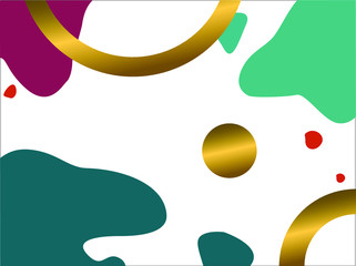 Abstract vector background. Bright spots and golden circles.