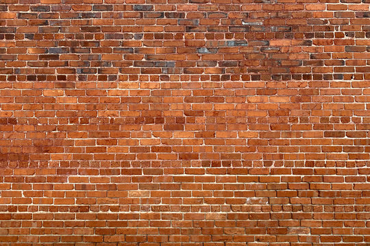 Fototapeta vintage old red brick manor garden wall