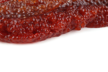 Red caviar isolated on white