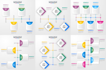 set of business infographics design template for presentation. graphic vector illustration