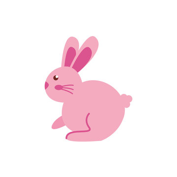 cute little rabbit easter flat icon