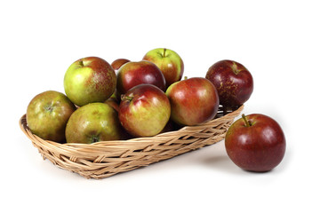 Organic apples on tray