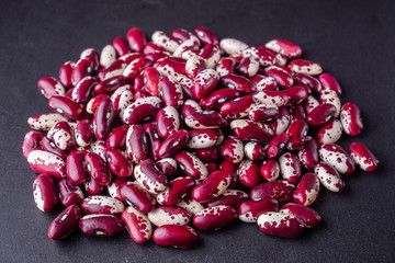 fresh organic natural beans on black background