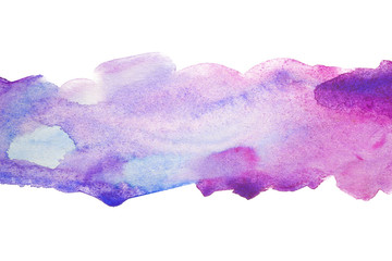 a strip of watercolor blue-purple, with tints of paint