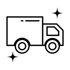 cargo transport truck , line style icon
