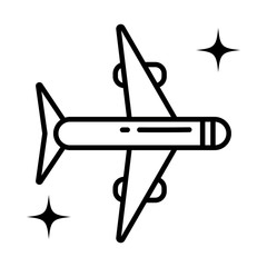 passenger air plane , line style icon