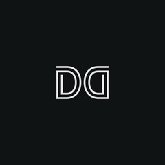 Abstract letter DD  logo design. Minimal emblem outline design .
