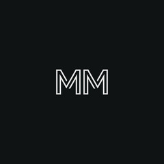 Abstract letter MM  logo design. Minimal emblem outline design .