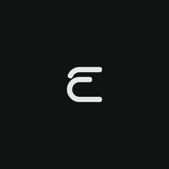 Abstract letter E logo design. Minimal emblem design template. 