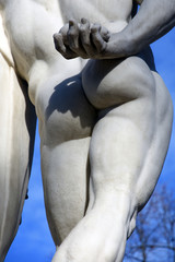 Sculpture of Hercules Farnese in Alexanders Garden in historic city center of Saint-Petersburg,...