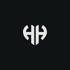 Abstract letter HH  logo design. Minimal emblem design template. 