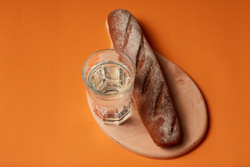 Sliced rye bread on a cutting board. Freshly Baked Bread