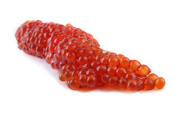 Red caviar isolated on white