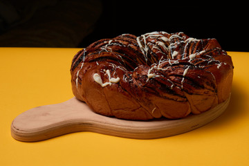 Sliced Homemade Poppy Pie. Fresh sweet pastries